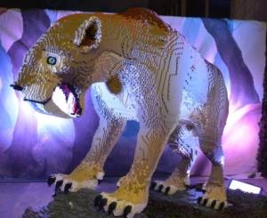 An Ice Age animal, a sabre-toothed cat, made from LEGO bricks. (C) Julian Wright (HCCAMS)