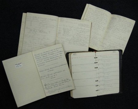 A selection of egg collectors' notebooks and diaries