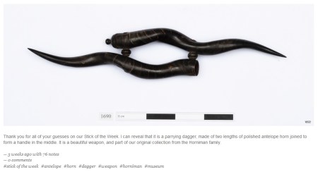 Stick of the Week: a parrying dagger made of antelope horn