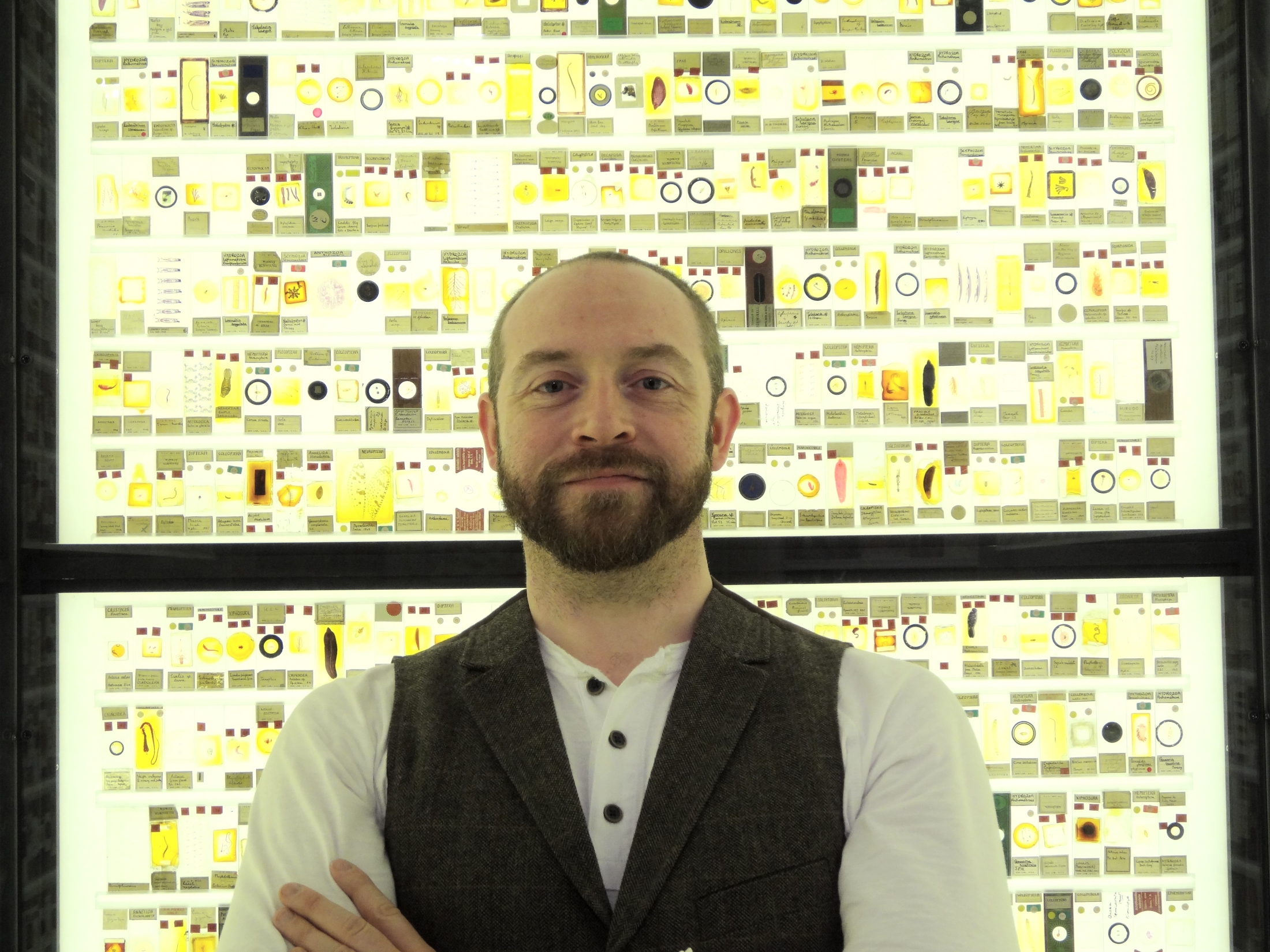 Paolo Viscardi, in the Grant Museum's amazing Micrarium