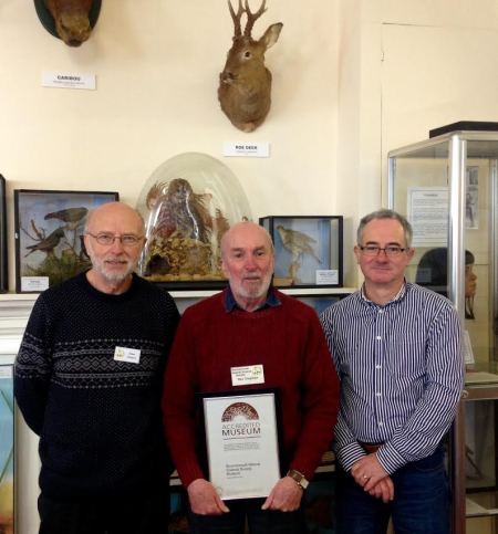 Steve Limburn, Ray Chapman, and Maklcolm Hadley with the BNSS Accreditation certificate