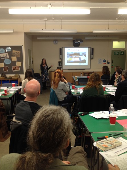 Deb Hutchinson delivering a lecture on documentation at Bristol Museum (© Bristol Culture BMAG)